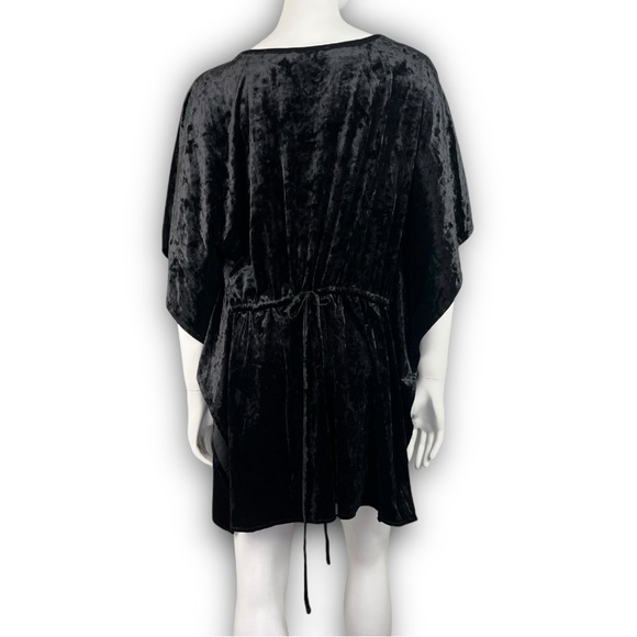 ANDREE BY UNIT Crushed Velvet Floral Embroidery Caftan Top Boho Stevie Nicks - Picture 8 of 12